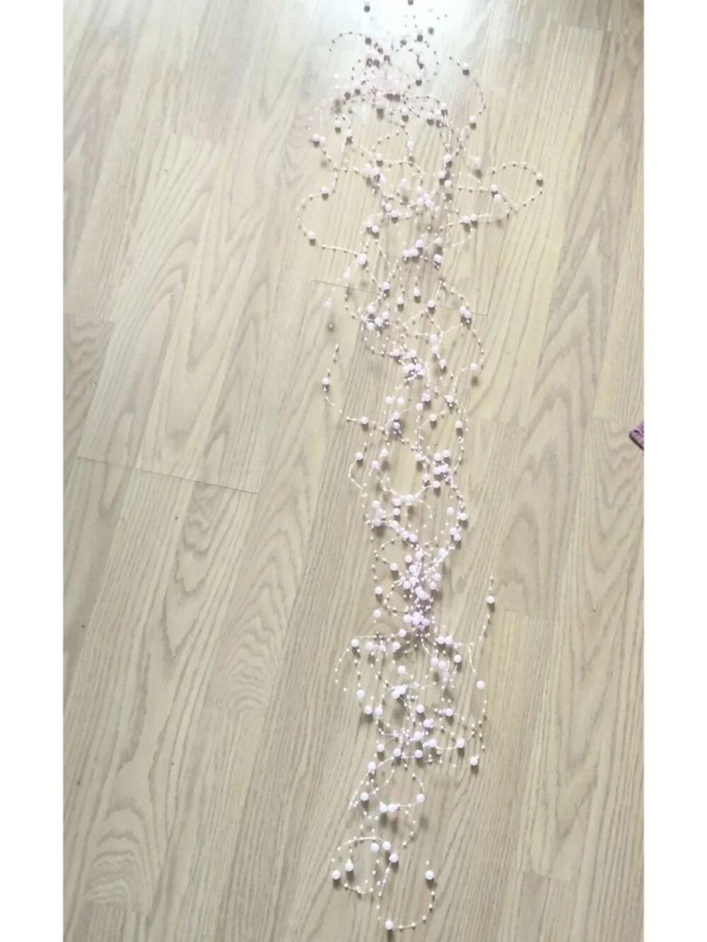 Pink Beaded Garland Table Spray Wire String Beads